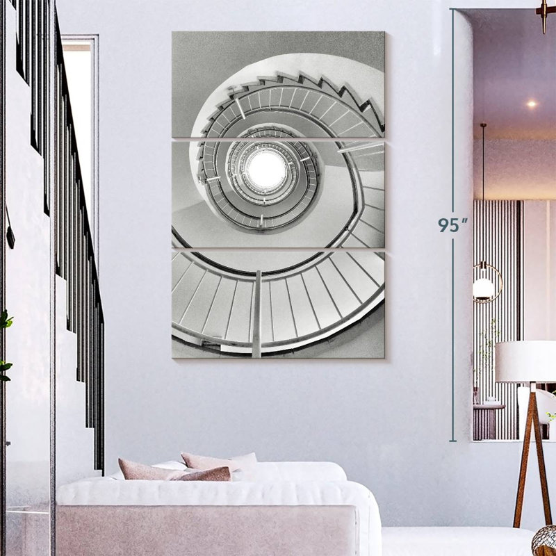Lilie Monochrome Spiral Staircase, 74" H x 48" W