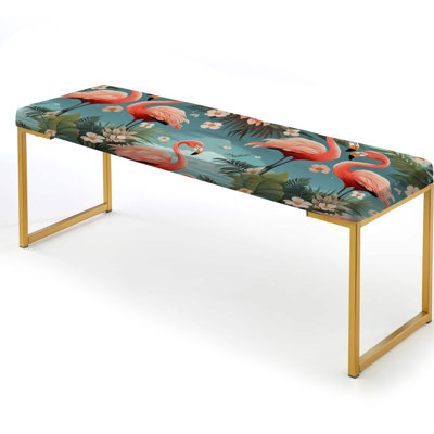 Baulch - Animal Print Upholstered Gold Bench