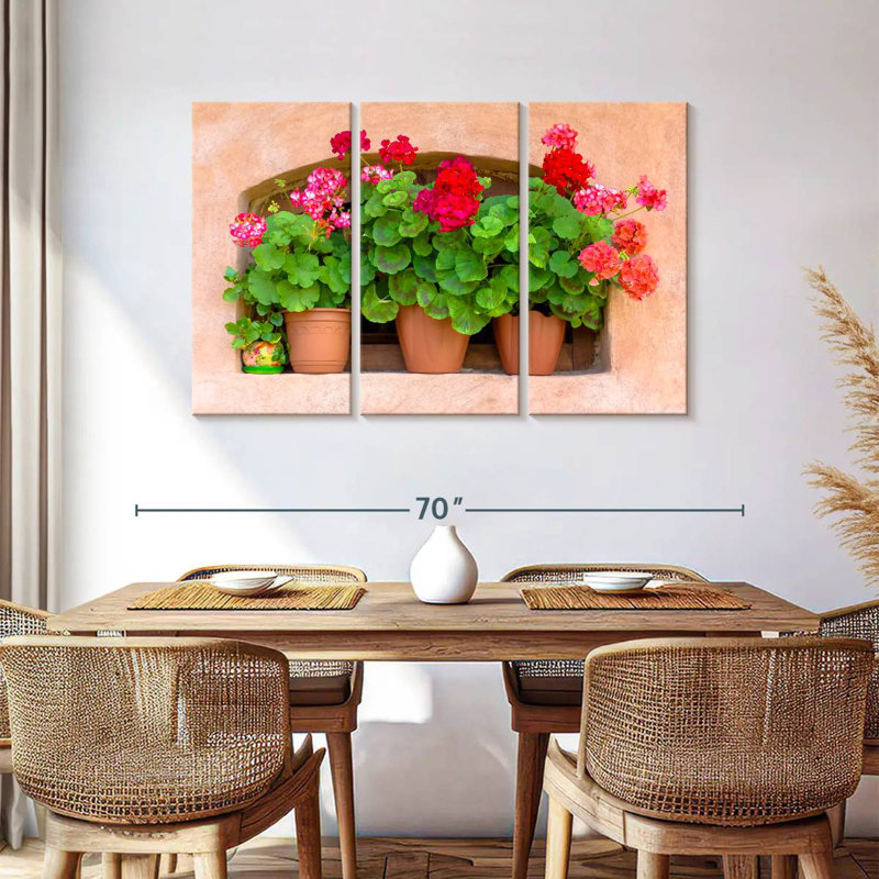Harnek Potted Geraniums, 36" H x 57" W