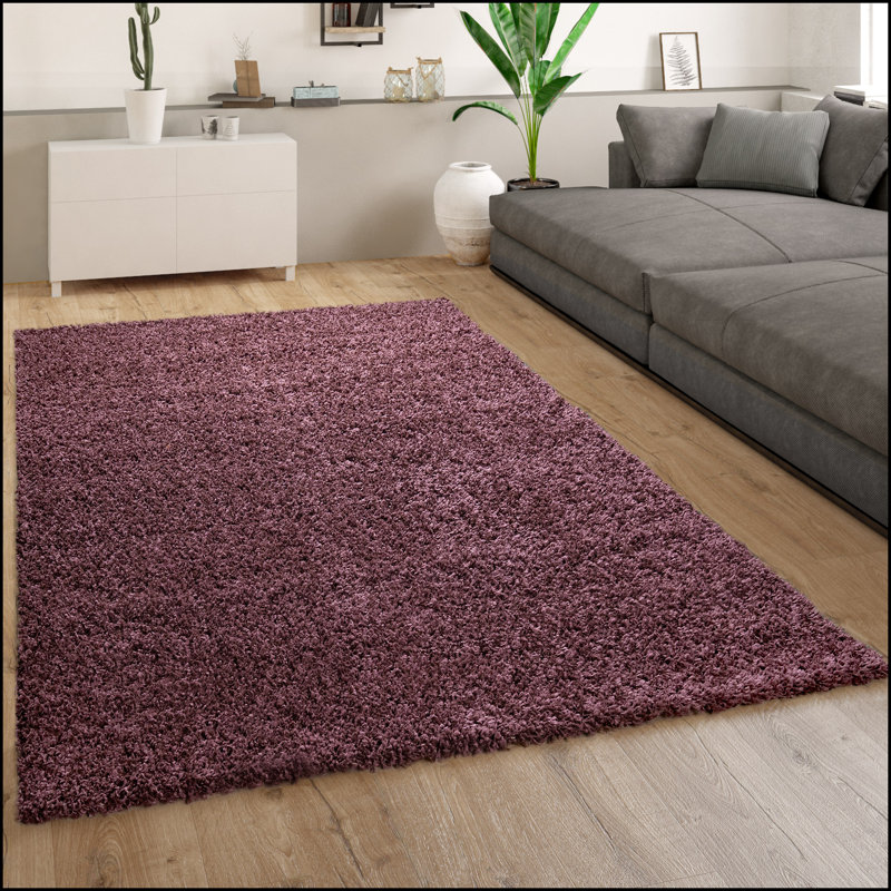 Jetse Solid Colour Shag Area Rug, Round 160cm