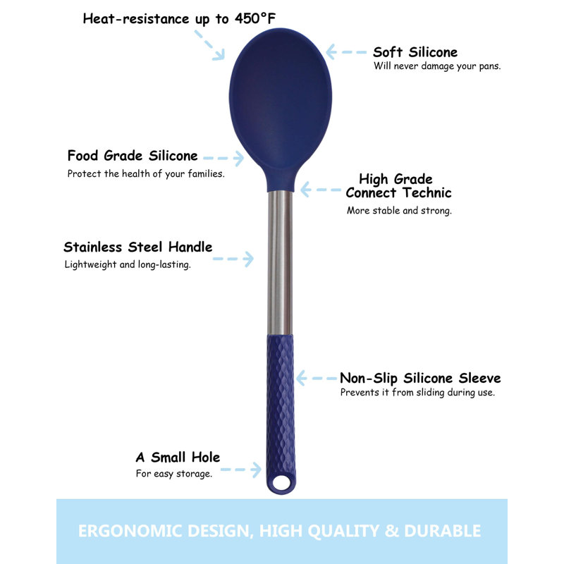 Royal Blue Silicone and Stainless Steel 28-Piece Kitchen Utensils Set