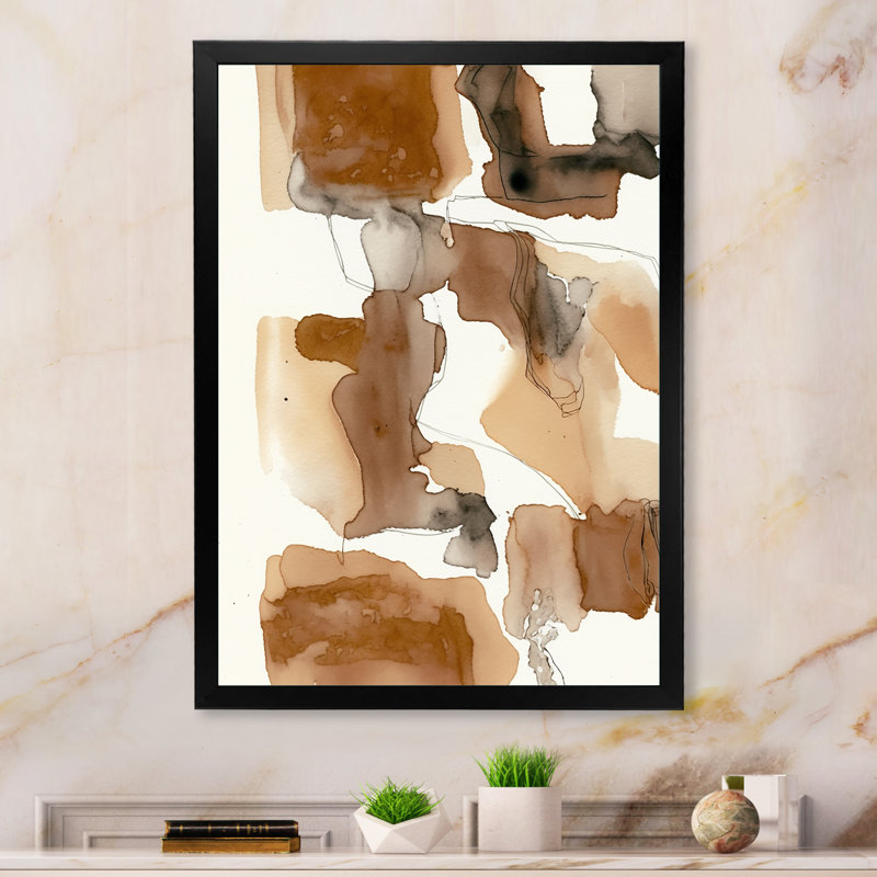 «Liquid Earth Tones III», reproduction sur toile, L 16 po x H 32 po, Impression noire sur toile encadrée
