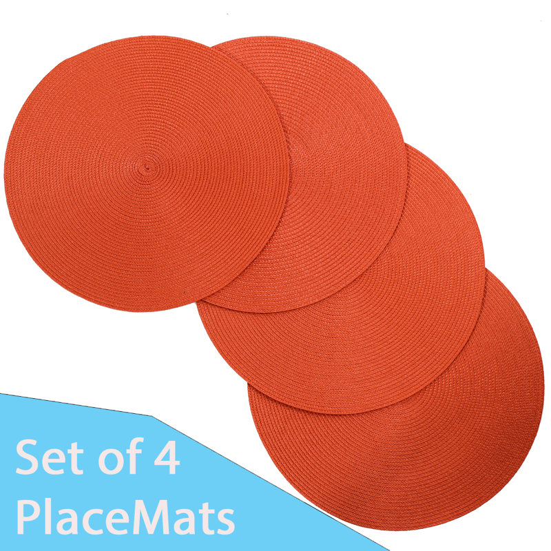Maykaylee Solid Colour Round Placemat, Orange