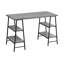 Bureau d'ordinateur Allyssa, bureau personnel, ordinateur portable, tablettes de rangement, L 48 po, bureau, métal, stratifié-557255328