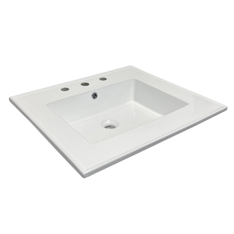 Lavabo en porcelaine vitrifiée avec trou pour robinet, Centres de 8 po