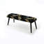 Banc rembourré en marbre noir et doré Midnight Charm-135359116