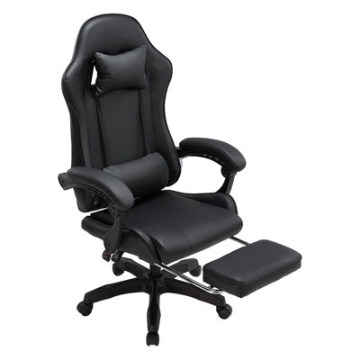 Metro Lane Adjustable Reclining Ergonomic Swiveling PC & Racing Game Chair in Black