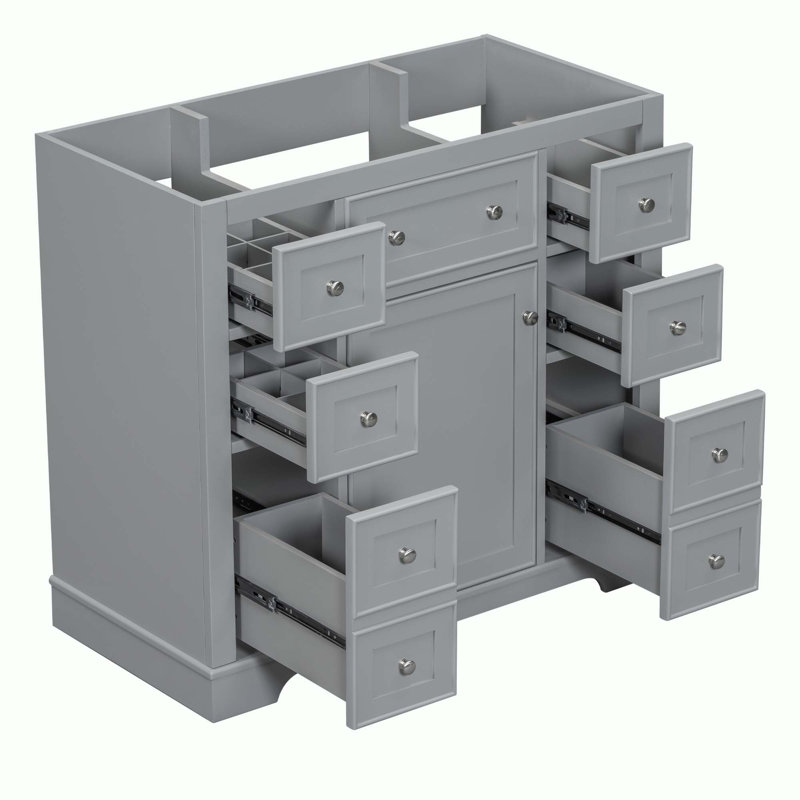 Bases de meuble-lavabo de salle de bain sans lavabo supérieur, Gris