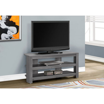 Meuble télé, console de 42 po, meuble multimédia, tablettes de rangement, salon, stratifié de chambre à coucher, contemporain, moderne