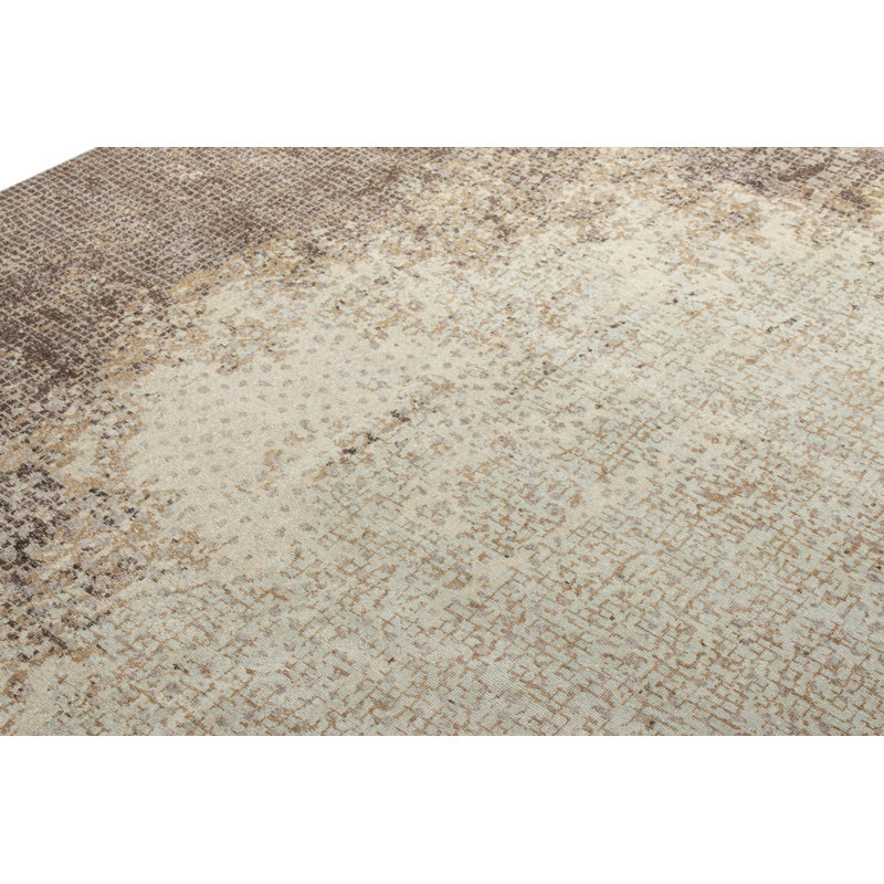 Distressed Homage Hand Knotted Wool Abstract Area Rug, Rectangle 8' x 10'