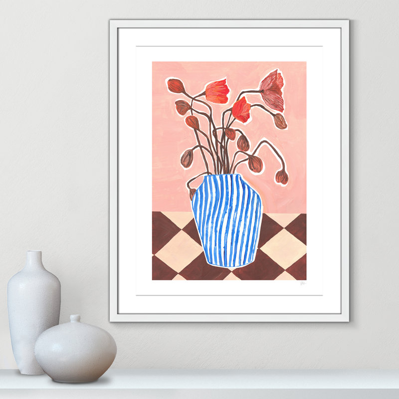 Poppies Print par Violets Print House, Satin White, L 23,5 po x H 29,5 po, Imprimé mat