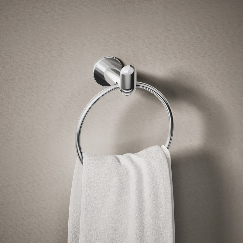 Kumin Towel Ring, Polished Chrome