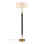 Lampe sur pied 62 tons bicolore avec abat-jour tambour en laiton noir mat Olie-1416224419