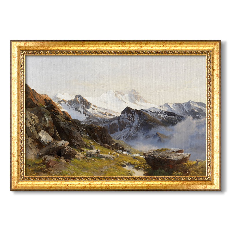 Le Großglockner vu du refuge Prager, 1890 - Edward Theodore Compton - Toile encadrée sur mesure, Toile avec cadre