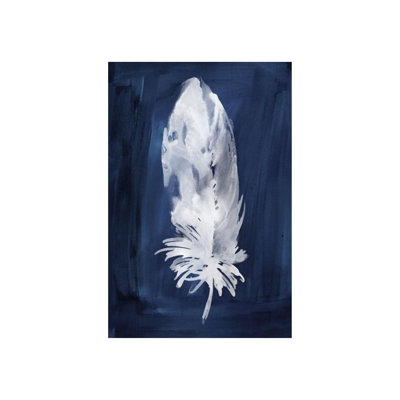 Indigo Feathers IV Painting by Barclay Butera