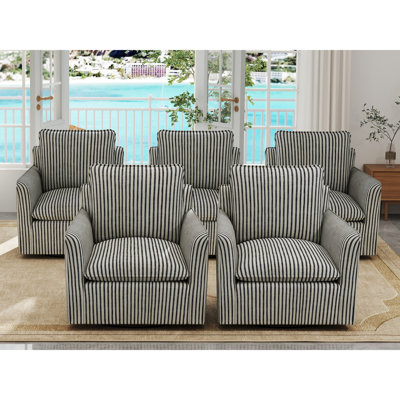 Fauteuil demi-tonneau pivotant à coussins amovibles Hylee