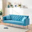 Canapé convertible deux places de 180 cm, style rétro américain, velours bleu pâle