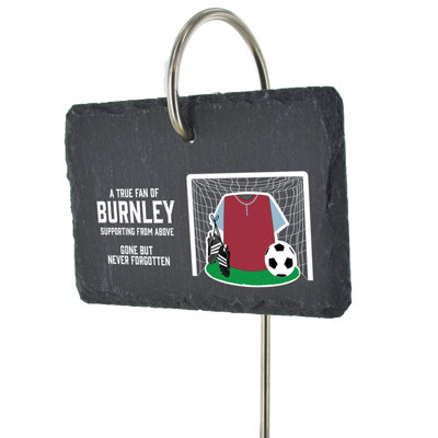 Branko Burnley Fan Football Slate Grave Marker Memorial Plaque