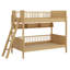 Structure de lit simple en bois - 3 tablettes de rangement et échelle réversible (gauche / droite)-360419752