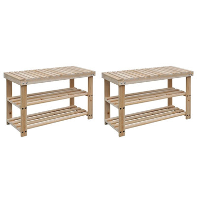 Jasonville 12 Pair Solid Wood Shoe Rack
