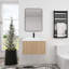 Meuble-lavabo moderne Angela avec comptoir intégré en composite blanc