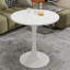 Table de salle à manger ronde en faux marbre 27,6 pouces pour 2 à 4 personnes, design moderne blanc doux