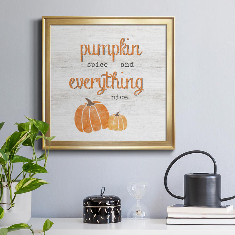«Pumpkin Spice», art textuel sur toile, Or, H 30,5 po x l 30,5 po x P 1,5 po