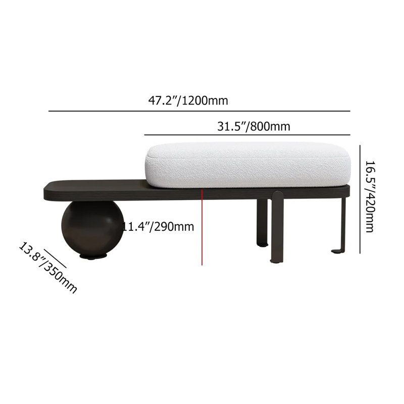 Boucle Upholstered Bench