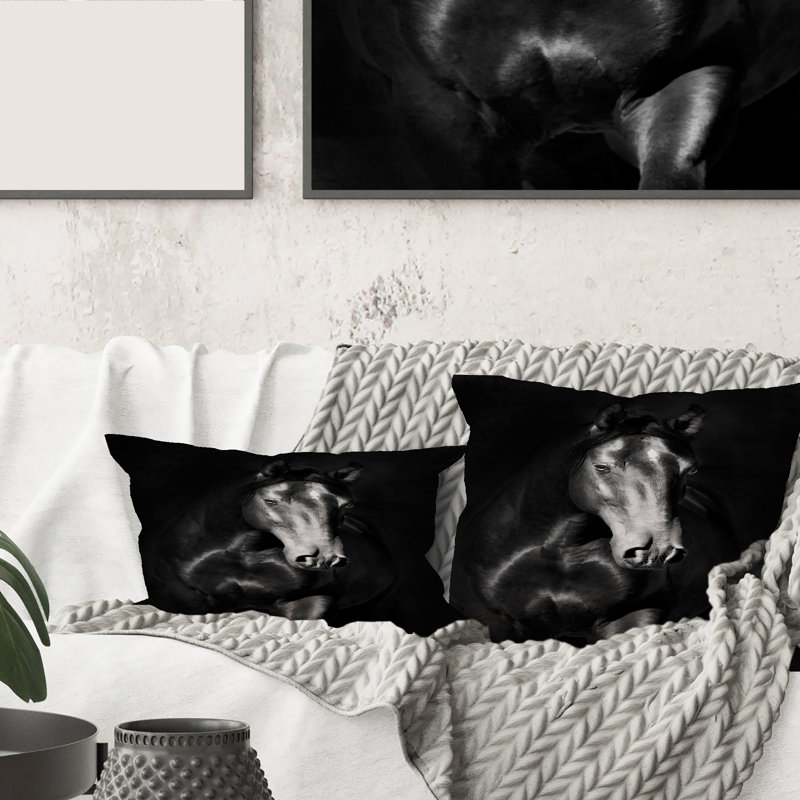Portrait de Kladruby, housse de coussin carrée et insert, 18" x 18"