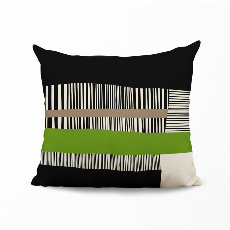 Jeté carré / extérieur en polyester Chamu, 16 po x 16 po, Chartreuse