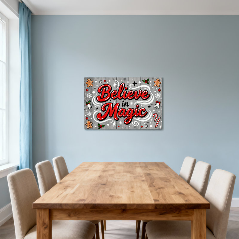 Christmas Believe In Magic Christmas Pattern Print