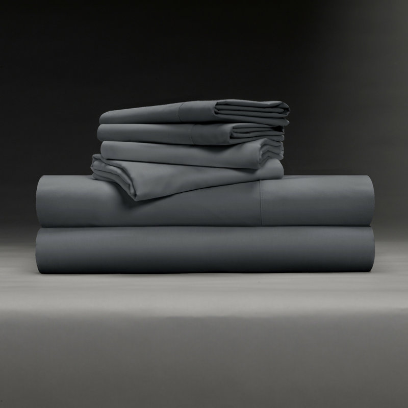 Cotton Baffle Box Stitch Comforter, Full Comforter + 9 Additional Pieces, Charcoal