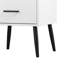 Table de chevet à 2 tiroirs avec pattes et poignées en métal, table de chevet blanche moderne avec tablette ouverte – Petite table d'appoint pour chambre, salon ou appartement