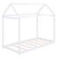 Lit simple en bois, blanc