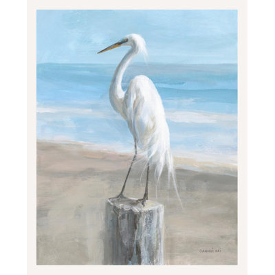 Egret by the Sea, reproduction d'art sur papier
