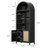 84.25''H Rattan Arched Bookcase With Adjustable Shelf-1440008407