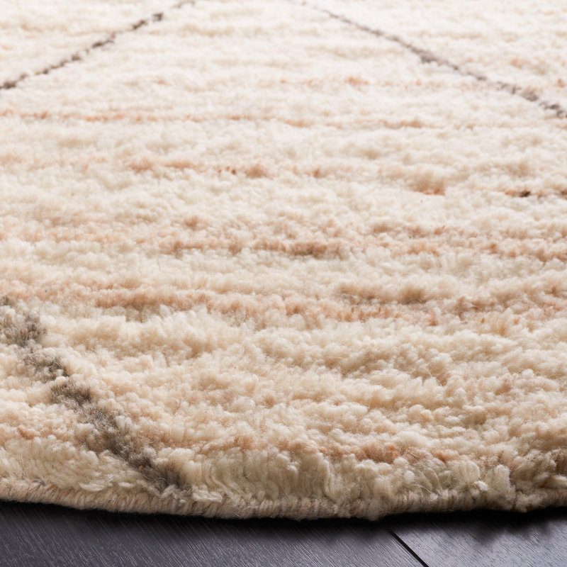 Tapis beige Alacam 791, Rond 6 pi