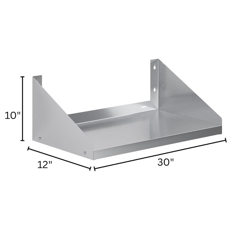 Étagère murale en acier inoxydable pour appareils électroménagers et rangement, 30,5 cm (L) x 76,2 cm (P)