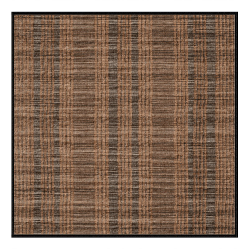 Tapis botanique brun lavable à la machine, Carré 5 pi