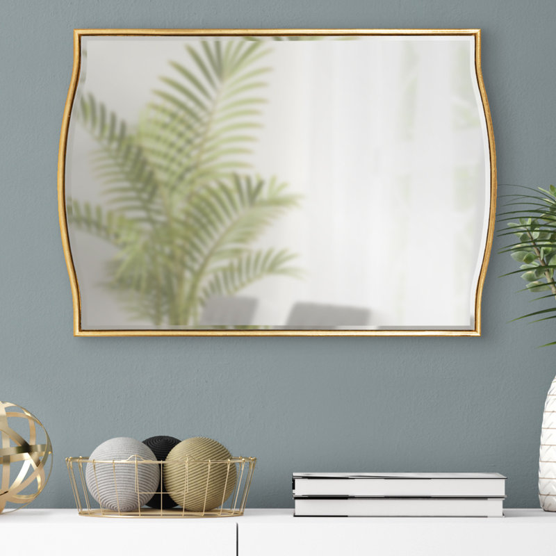 Miroir décoratif biseauté Meagan, 24 po x 18 po, Or