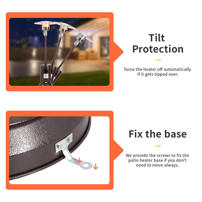 Bronze 41,000 BTU Propane Patio Heater with Safety Shut-Off