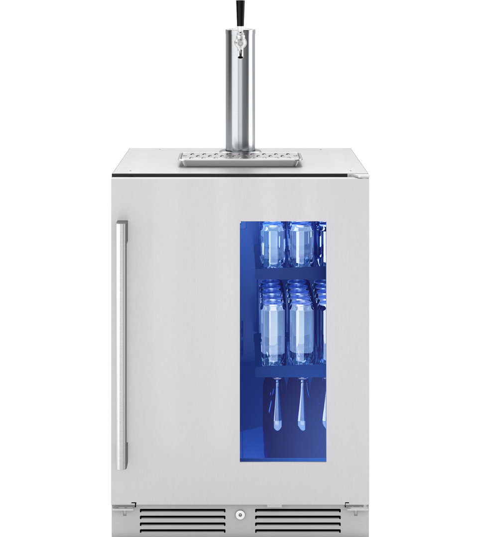 Presrv 5.6 cu. ft. Convertible Beer Kegerator in Stainless Steel with Single Tap and 107-Can Beverage Storage Zephyr