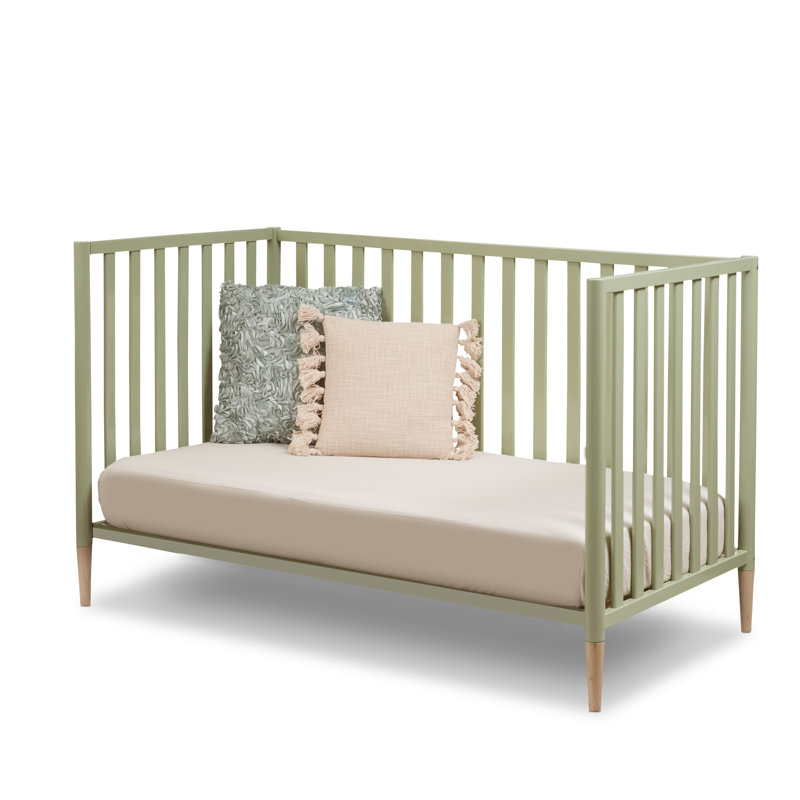 Lit de bébé à hauteur ajustable Mia, Sage / Naturel