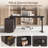 Reversible L-Shaped Electric Standing Desk with Storage Cabinet, Charging Station, File Drawers, Memory Presets, Dark Wood Finish