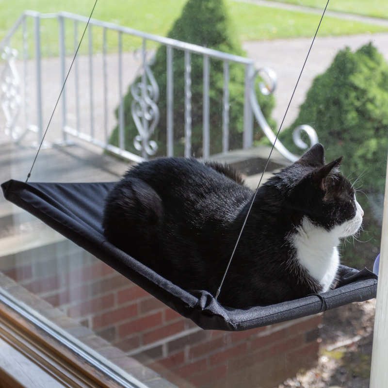 PETMAKER Cat Window Perch for Large Cats, Black