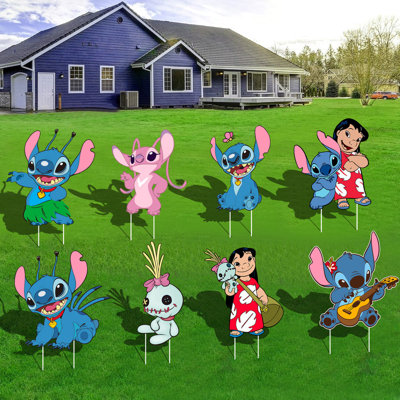 Articles de fête d'anniversaire Stitch Stitch Yard Signs