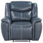 Brier Blue Upholstered Padded Arm Recliner Chair