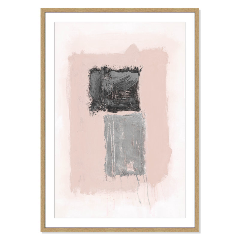 Thomasin Pink, Black And Silver Shimmer II On Paper by Joss & Main Print, Cadre photo en fil de bois naturel