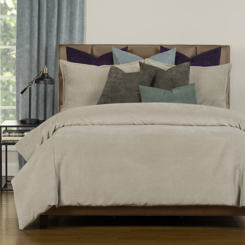 Ensemble de velours mat avec housse de couette et ensemble d'inserts par Siscovers, Gris Habor