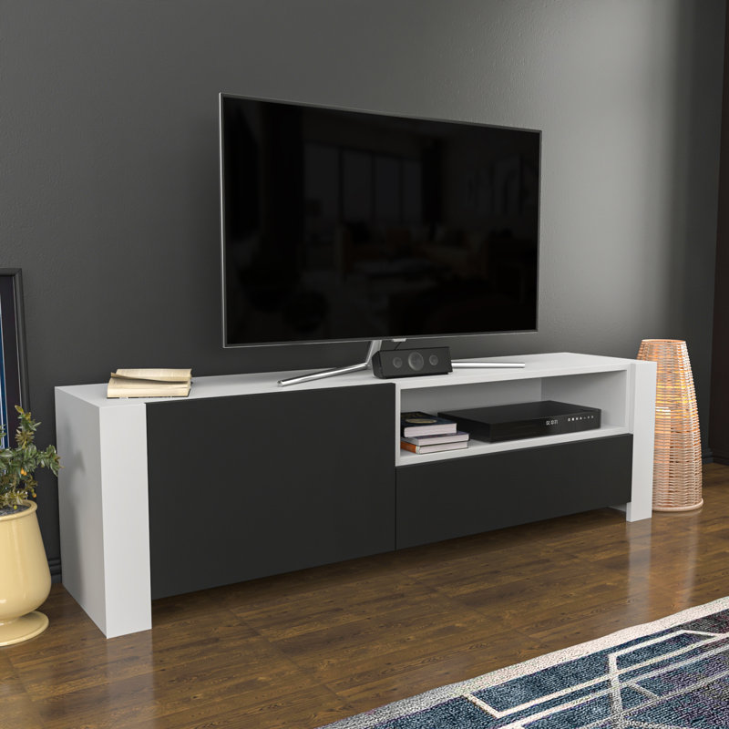 Unzueta Media Console, White/Black